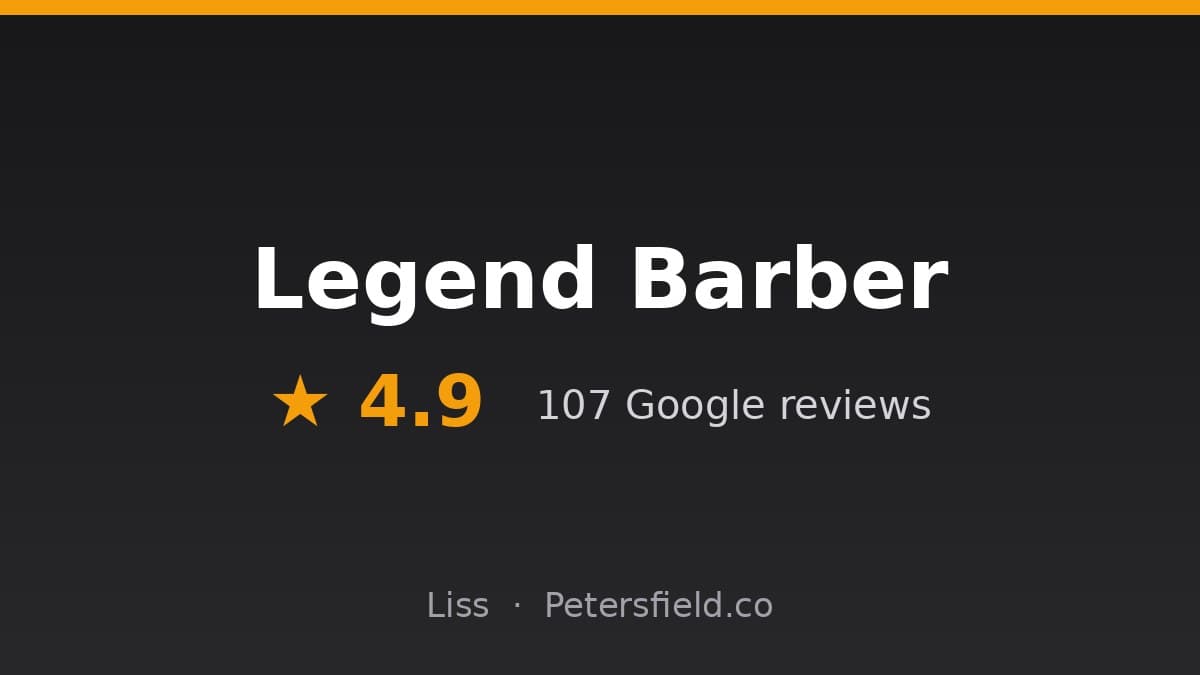 Legend Barber, Liss: 4.9 stars on Google