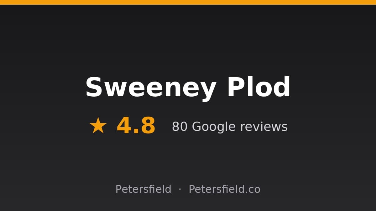 Sweeney Plod, Petersfield: 4.8 stars on Google