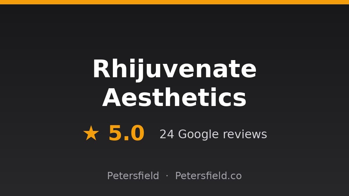 Rhijuvenate Aesthetics, Petersfield: 5.0 stars on Google