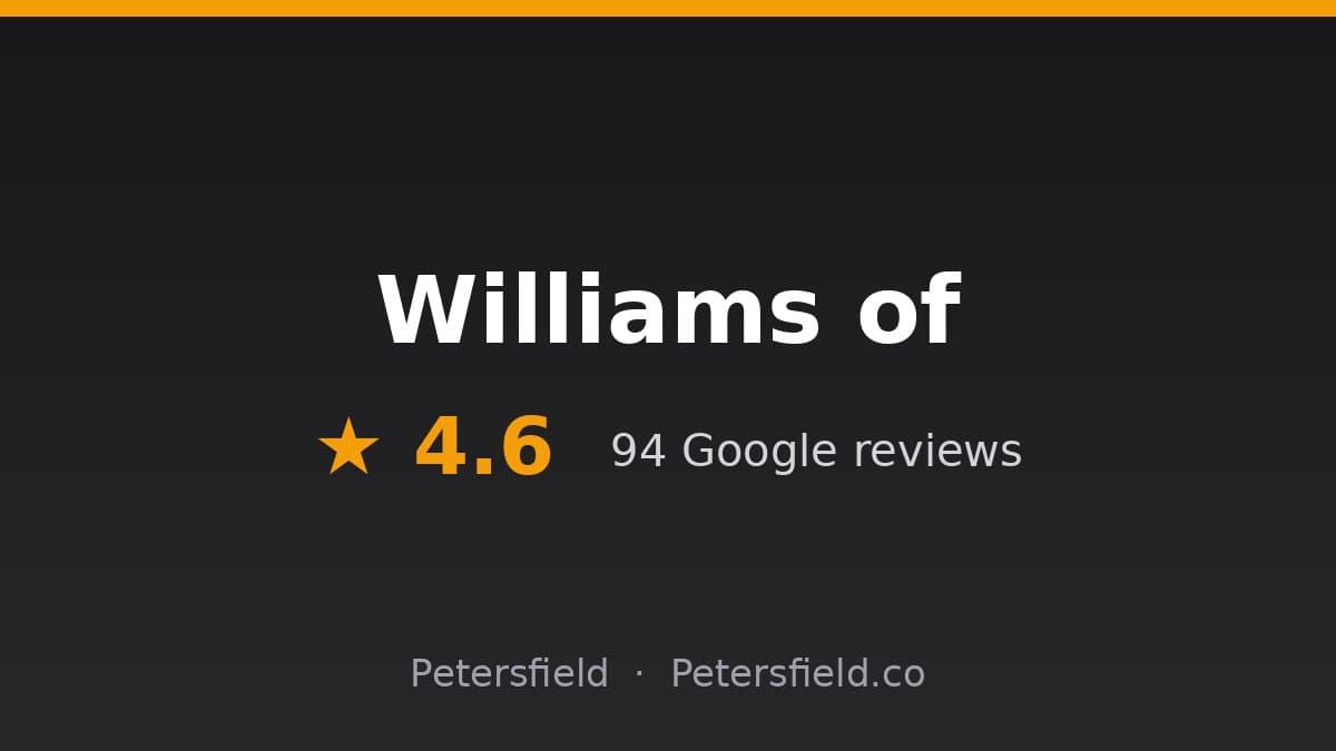 Williams of, Petersfield: 4.6 stars on Google