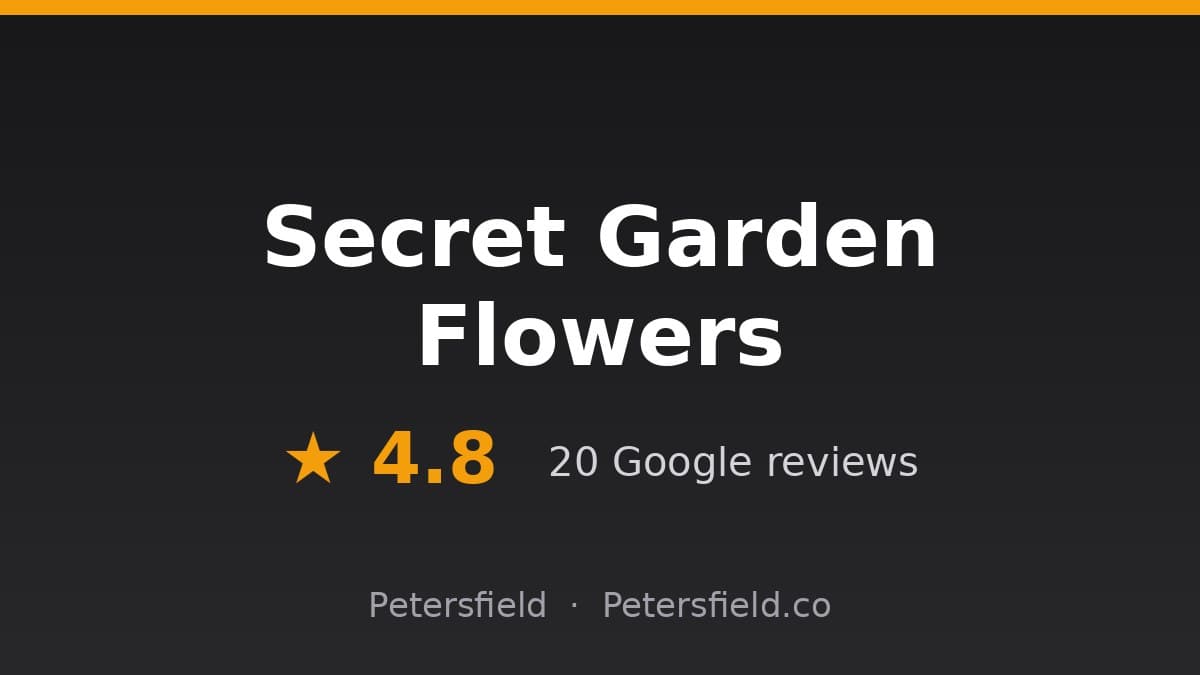 Secret Garden Flowers, Petersfield: 4.8 stars on Google