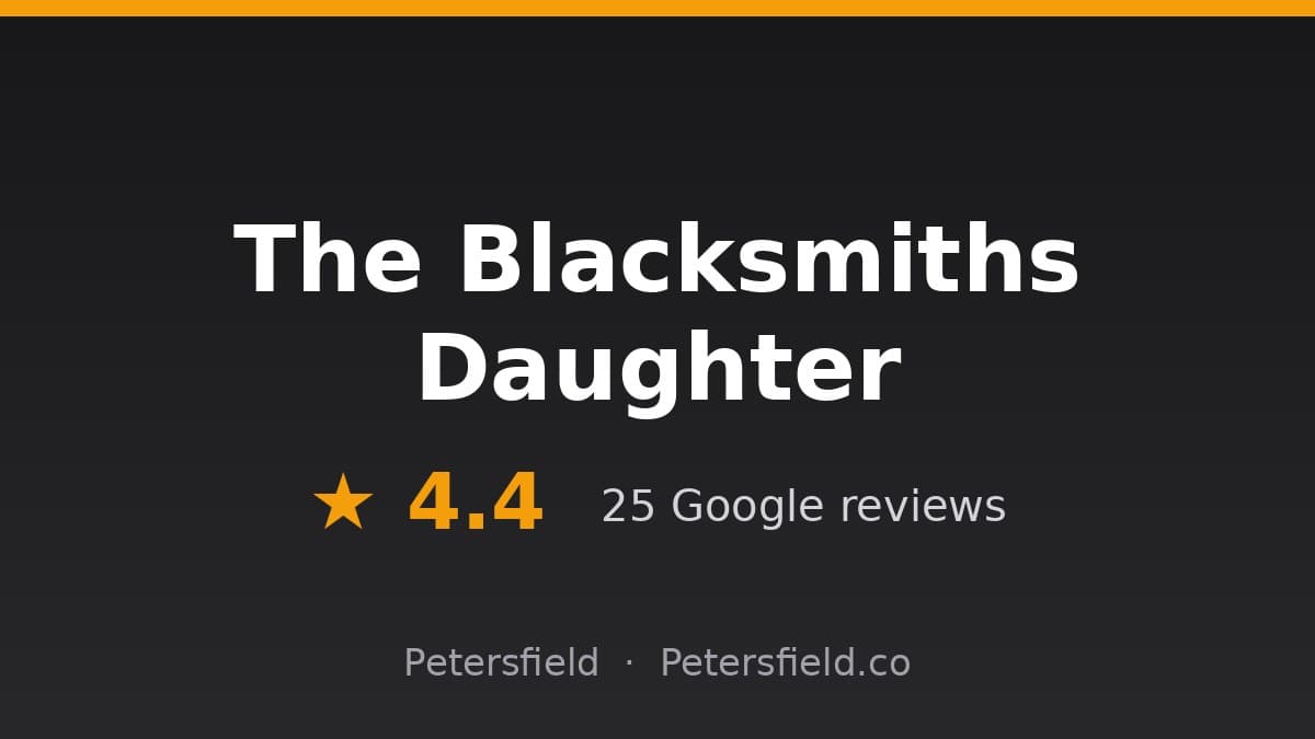 The Blacksmiths Daughter, Petersfield: 4.4 stars on Google