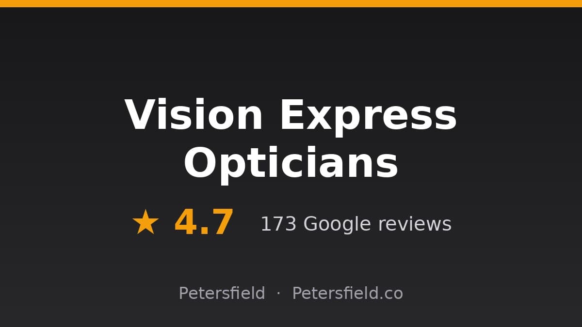 Vision Express Opticians, Petersfield: 4.7 stars on Google