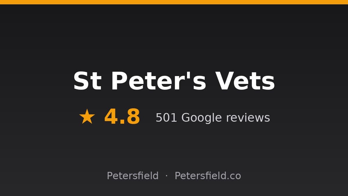 St Peter's Vets, Liss: 4.9 stars on Google